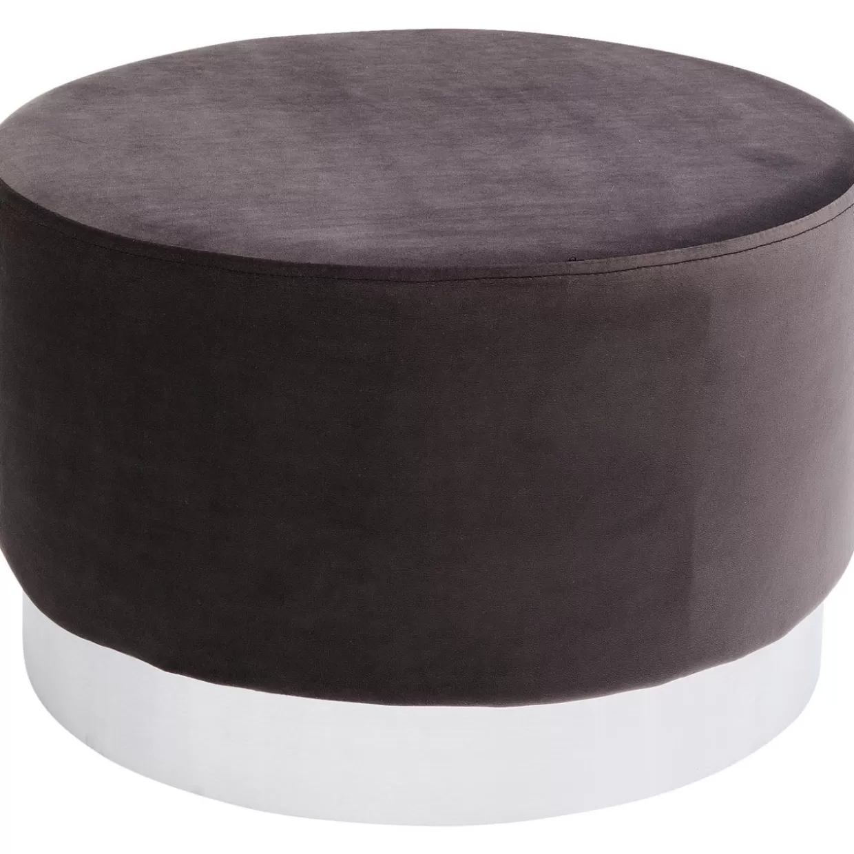 KARE Design Sitzbänke | Hocker Cherry Dunkelgrau Silver O55Cm