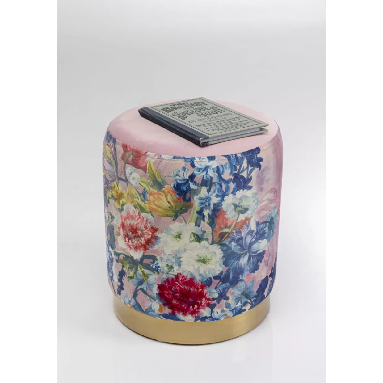 KARE Design Sitzbänke | Hocker Cherry Flower Rosa Brass O32Cm