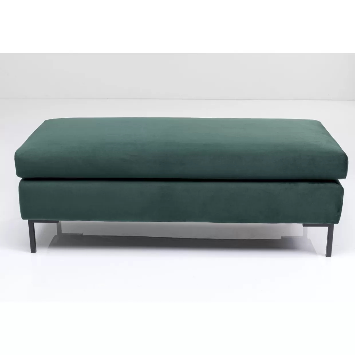 KARE Design Sitzbänke | Hocker Gianni Velvet Dunkelgrun Schwarz