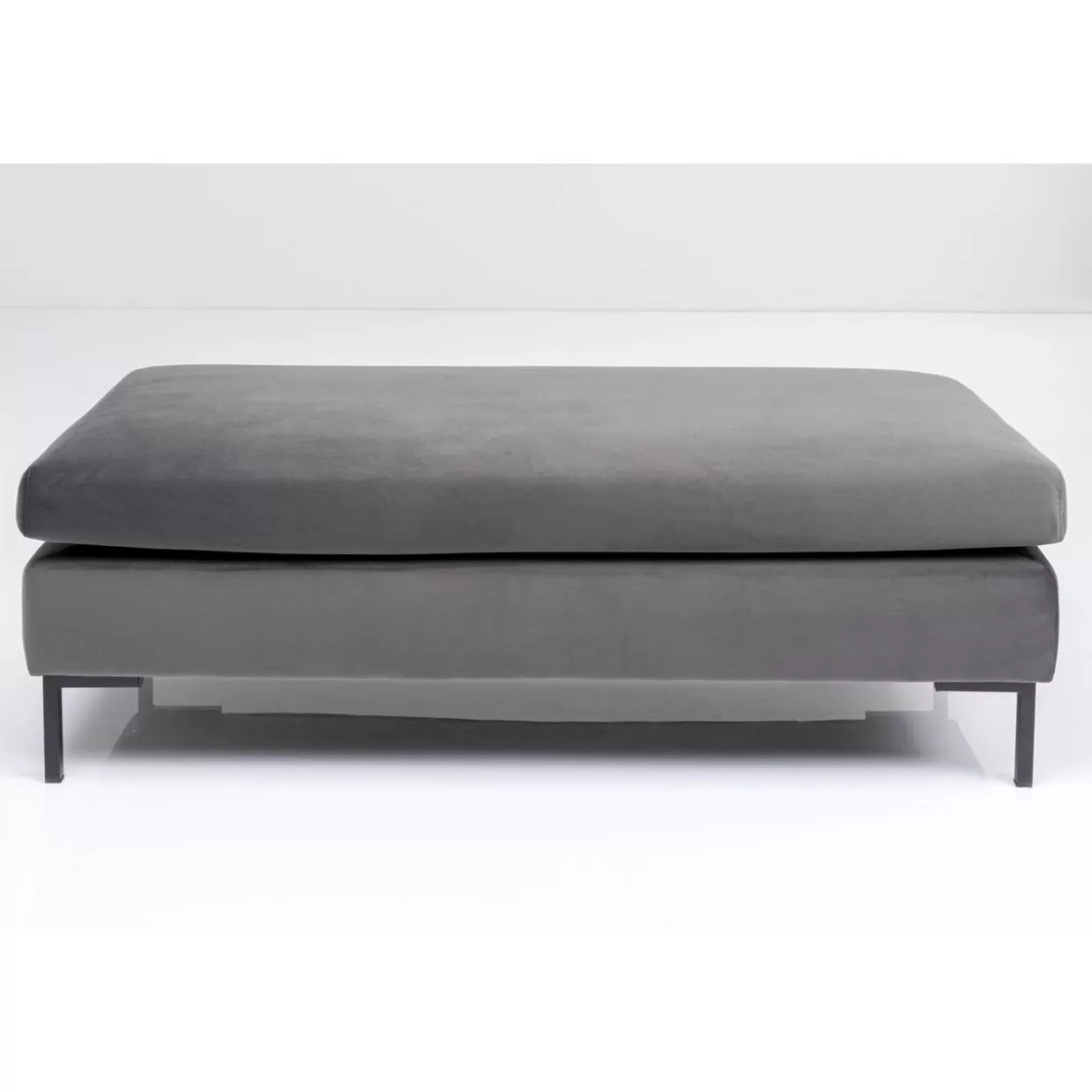 KARE Design Sitzbänke | Hocker Gianni Velvet Grau Schwarz