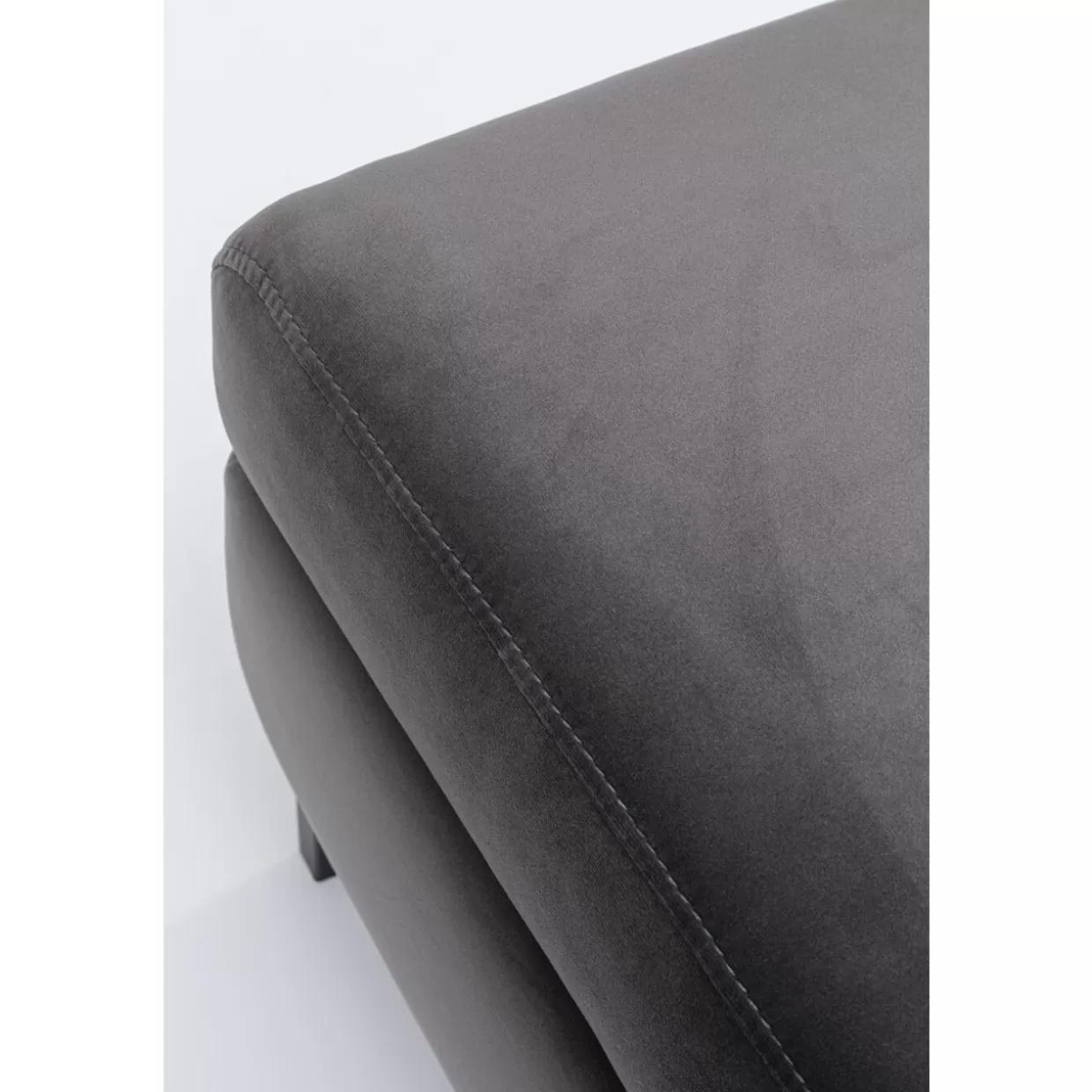 KARE Design Sitzbänke | Hocker Gianni Velvet Grau Schwarz
