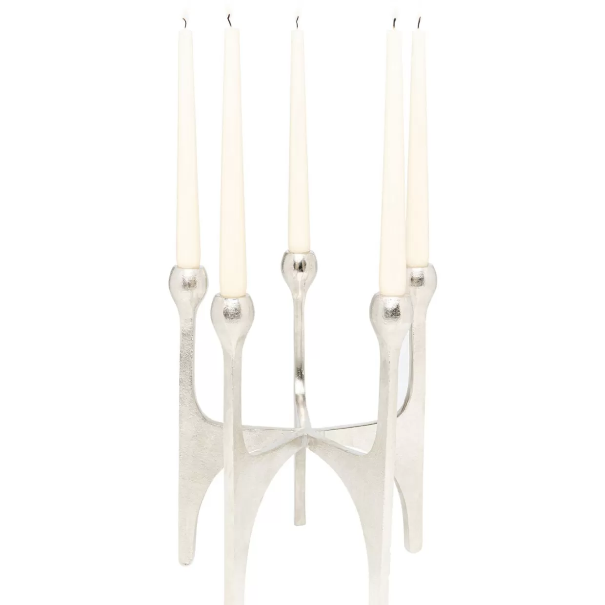 KARE Design Kerzenständer & Laternen | Kerzenständer Stacky Silber 31Cm