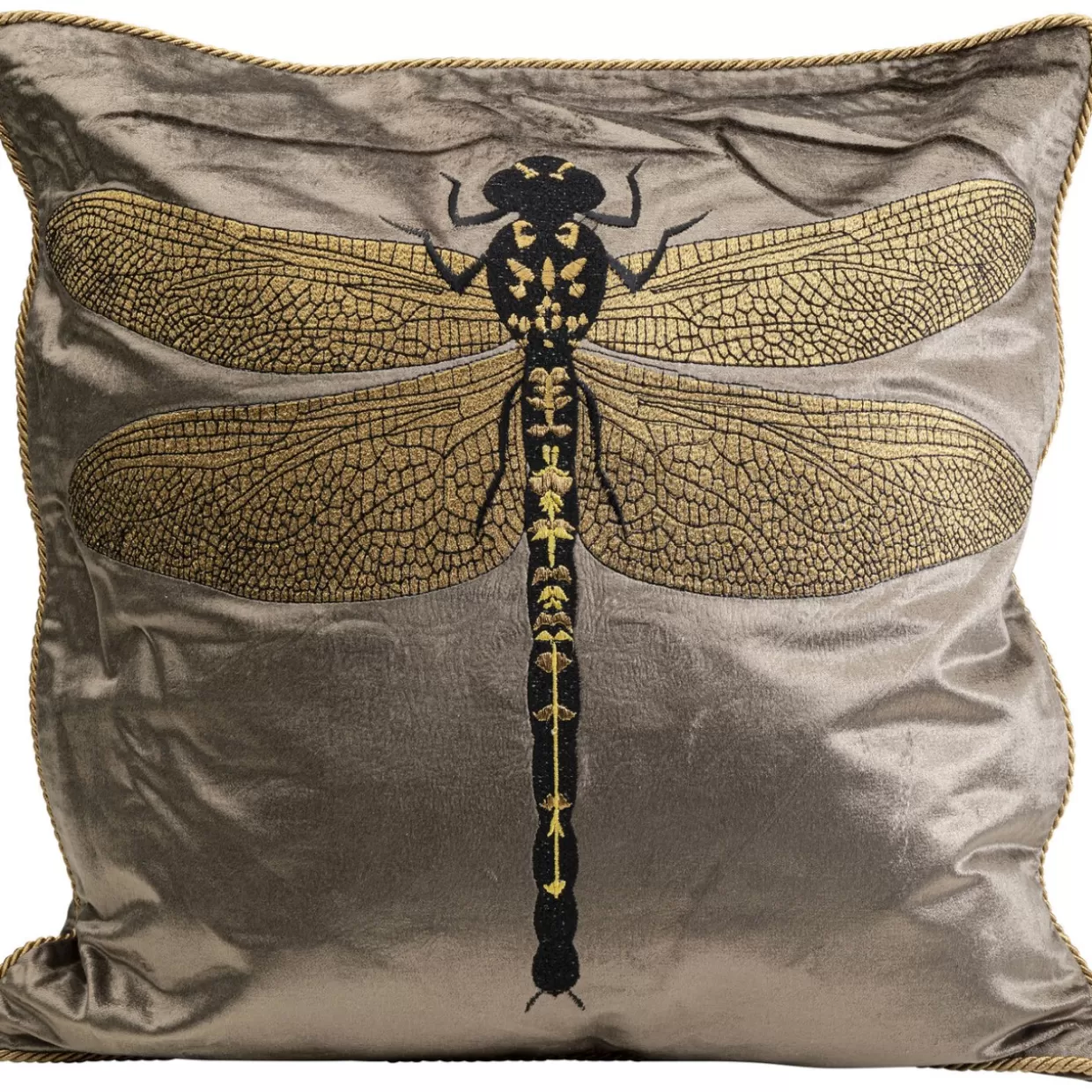 KARE Design Kissen | Kissen Glitter Dragonfly Braun 40X40Cm