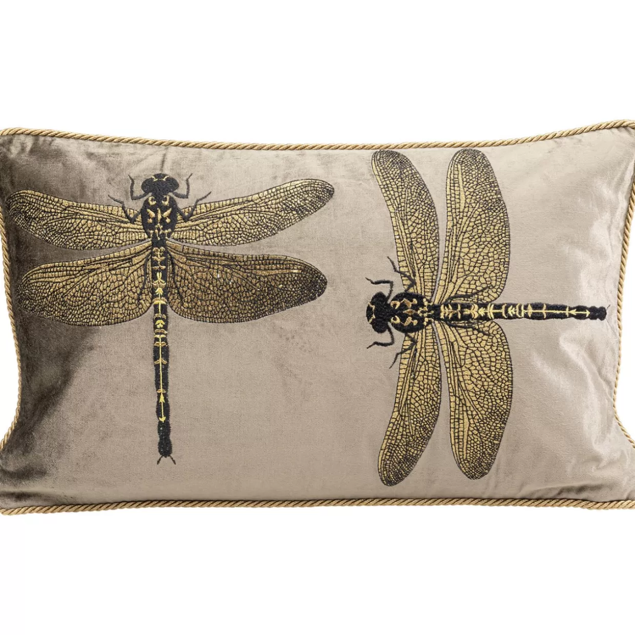 KARE Design Kissen | Kissen Glitter Dragonfly Braun 50X30Cm