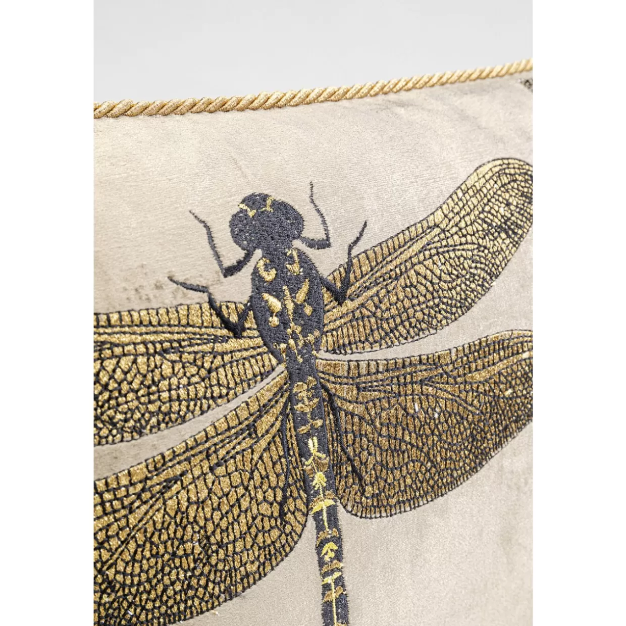 KARE Design Kissen | Kissen Glitter Dragonfly Braun 50X30Cm