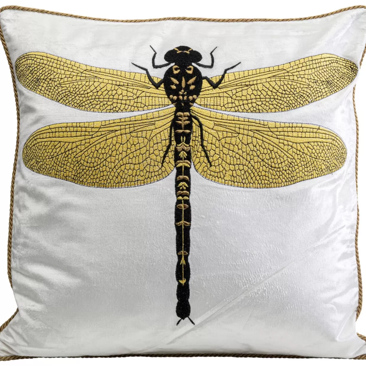 KARE Design Kissen | Kissen Glitter Dragonfly Weis 40X40Cm