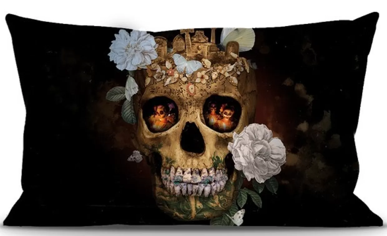KARE Design Deko & Geschenkartikel | Kissenbezug 40X65 Skull Memento Mori