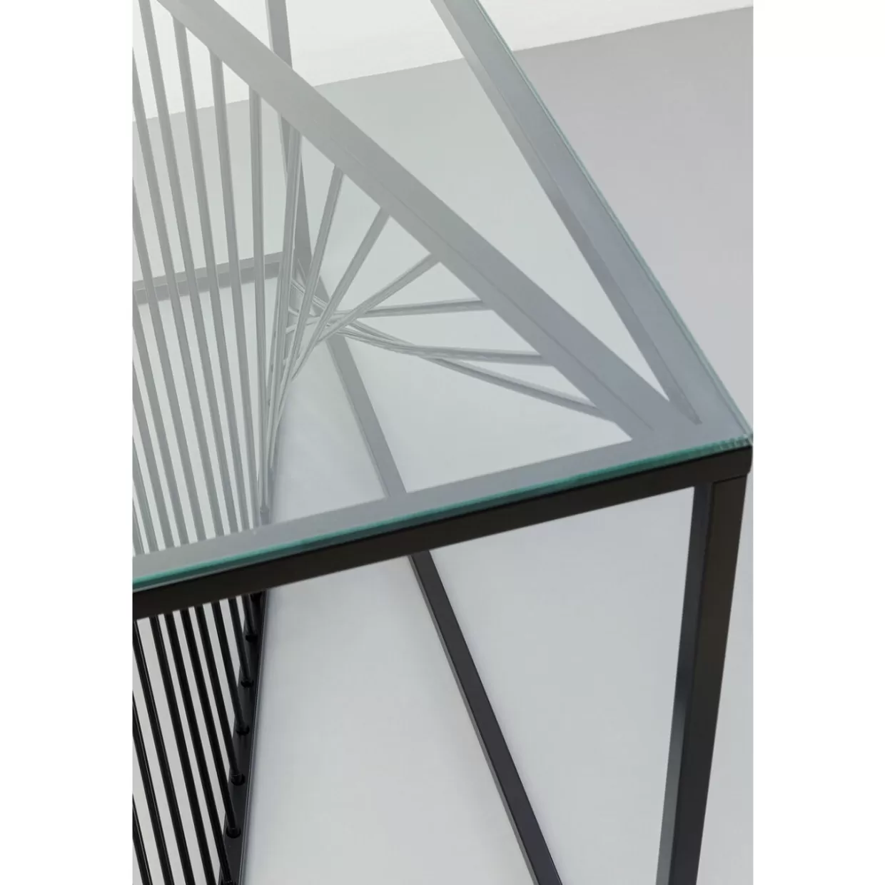 KARE Design Kommoden & Sideboards | Konsole Laser Schwarz Klarglas 120X40Cm