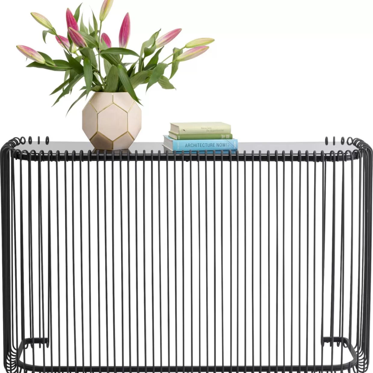 KARE Design Kommoden & Sideboards | Konsole Wire Glas Schwarz 142X89Cm