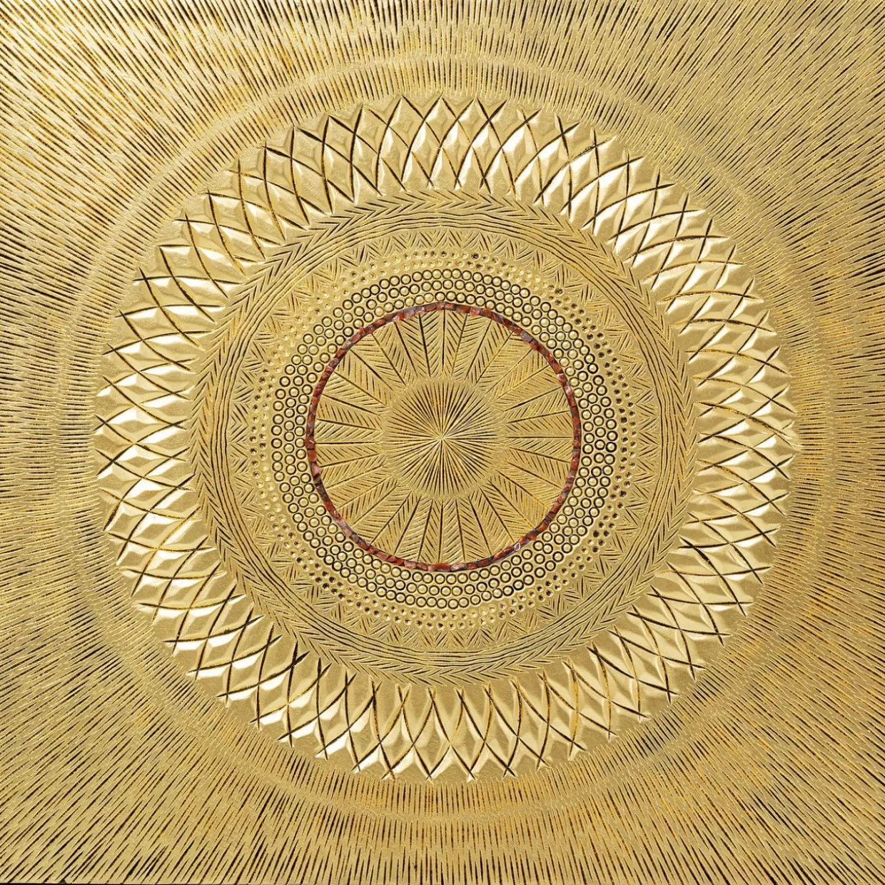 KARE Design Bilder | Objektbild Art Geometric Circle Gold 120X120Cm