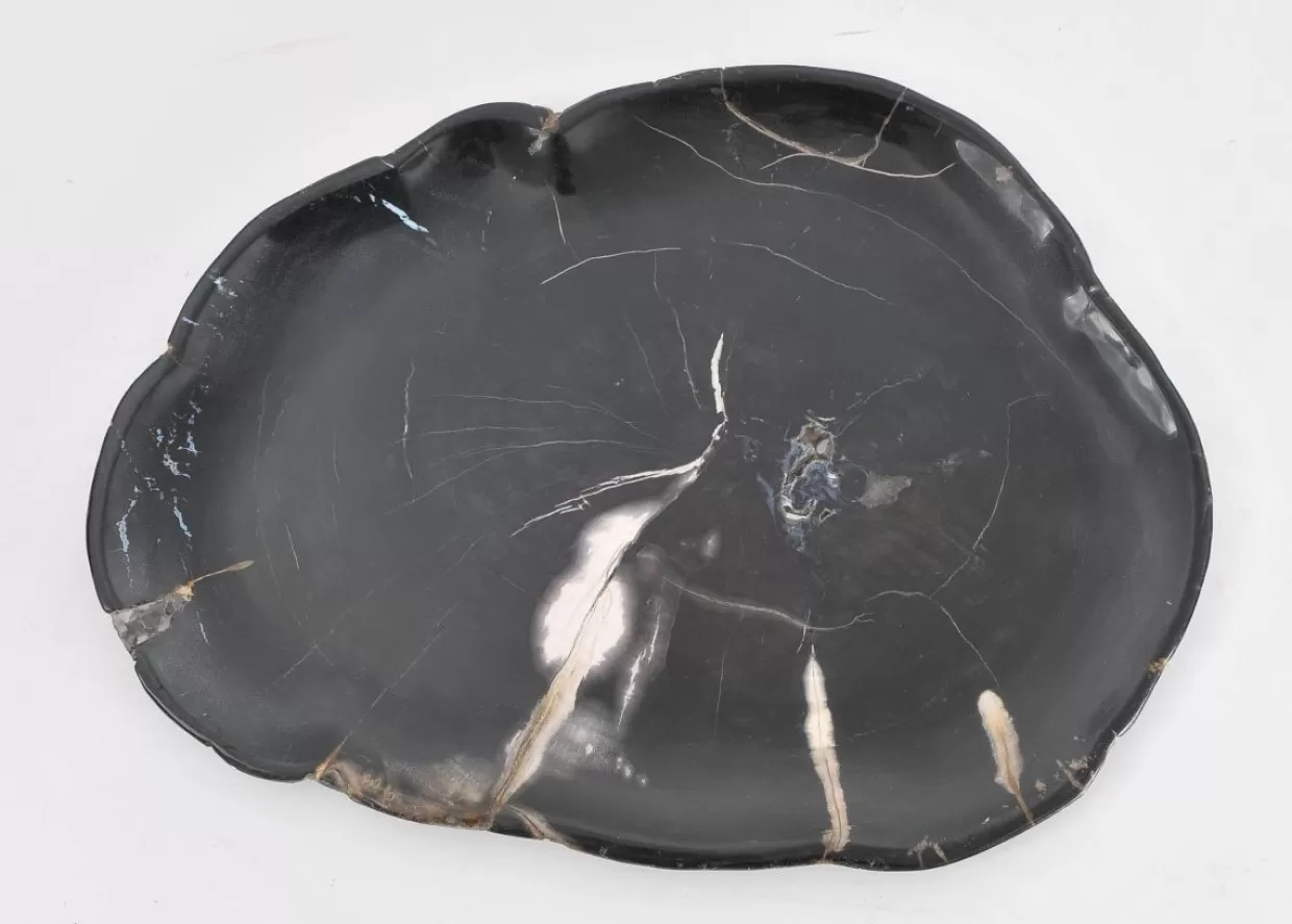 KARE Design Geschirr & Tischaccessoires | Platte Midnight Versteinertes Holz