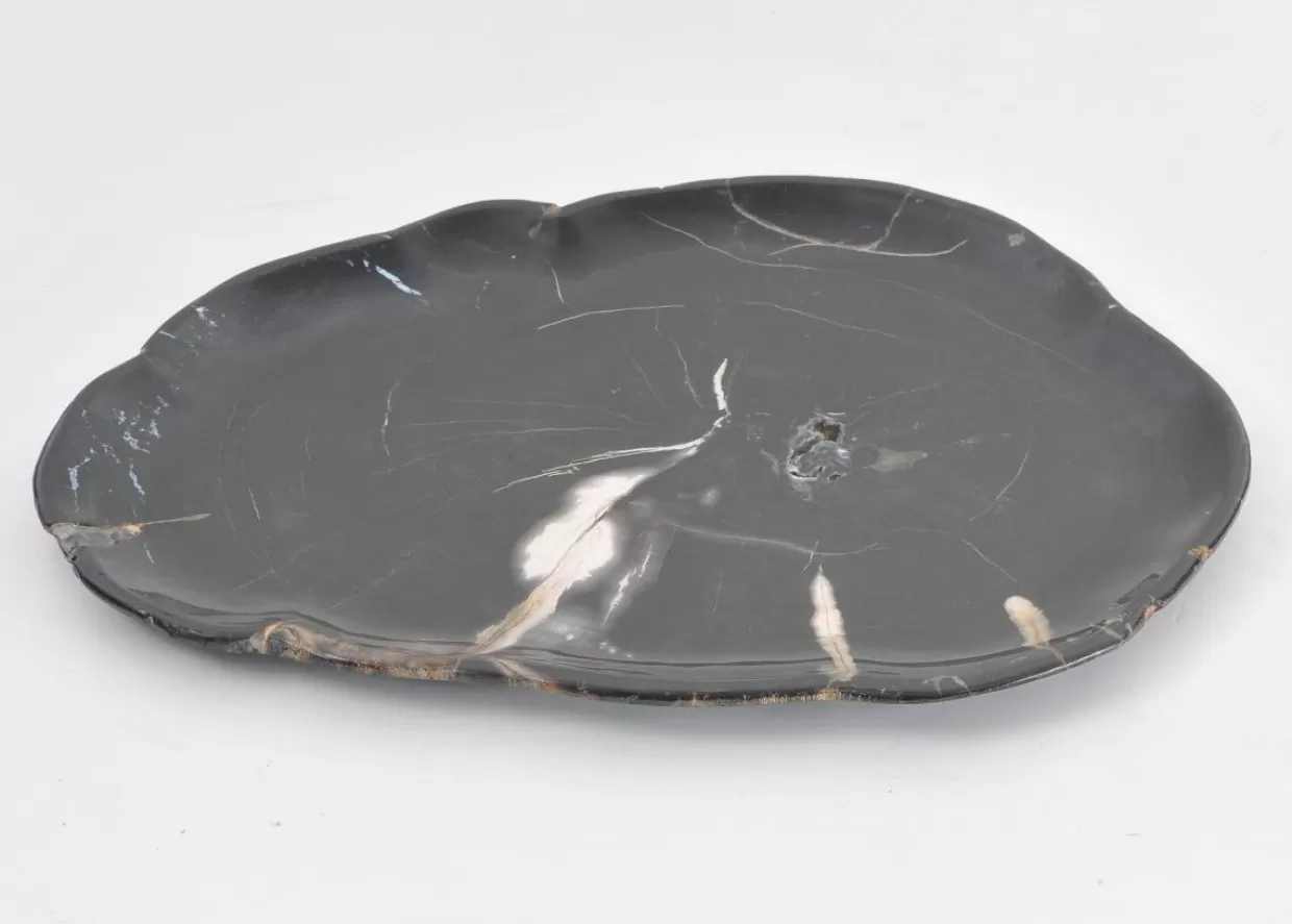 KARE Design Geschirr & Tischaccessoires | Platte Midnight Versteinertes Holz