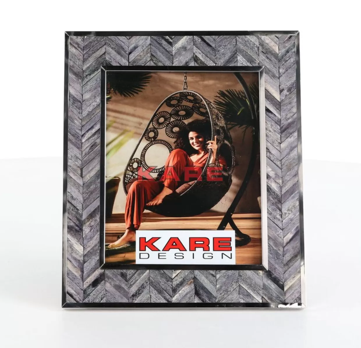 KARE Design Deko & Geschenkartikel | Rahmen Chevron Grau 20X25