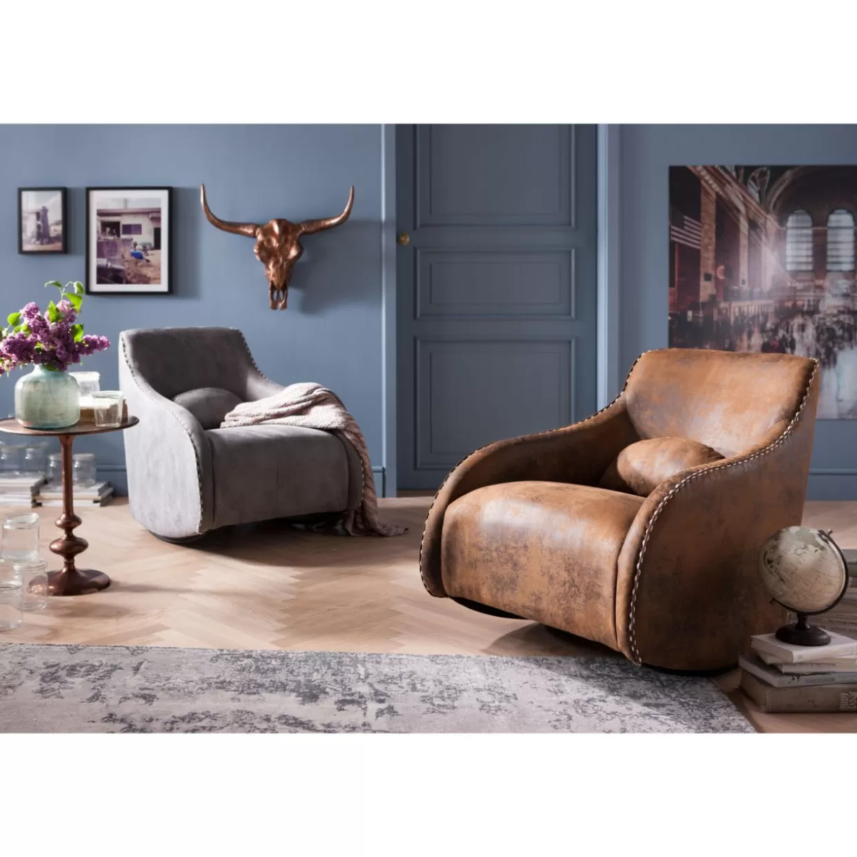 KARE Design Sessel | Schaukelsessel Swing Ritmo Vintage Grey