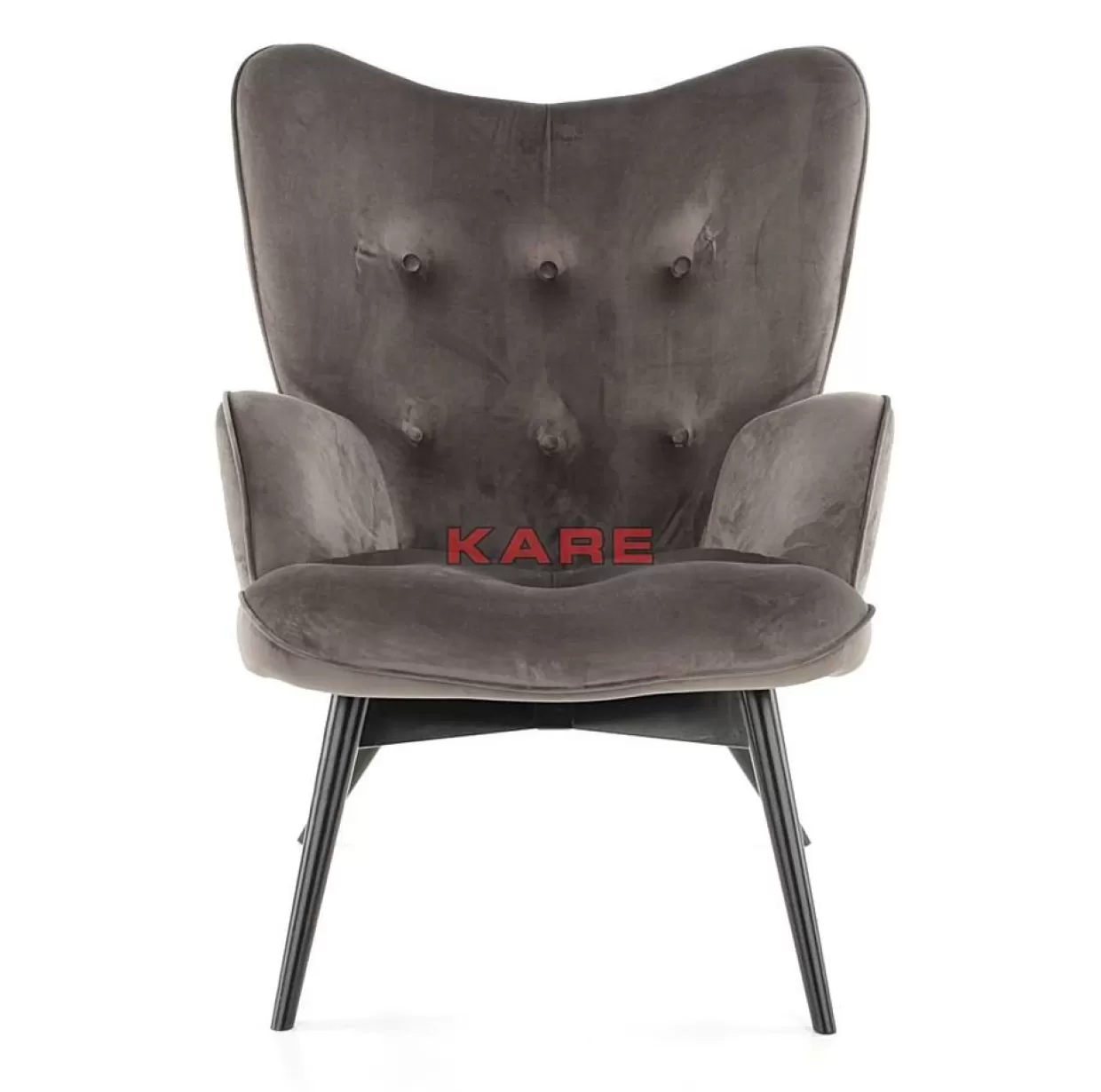 KARE Design Sessel | Sessel Black Vicky Velvet Grau