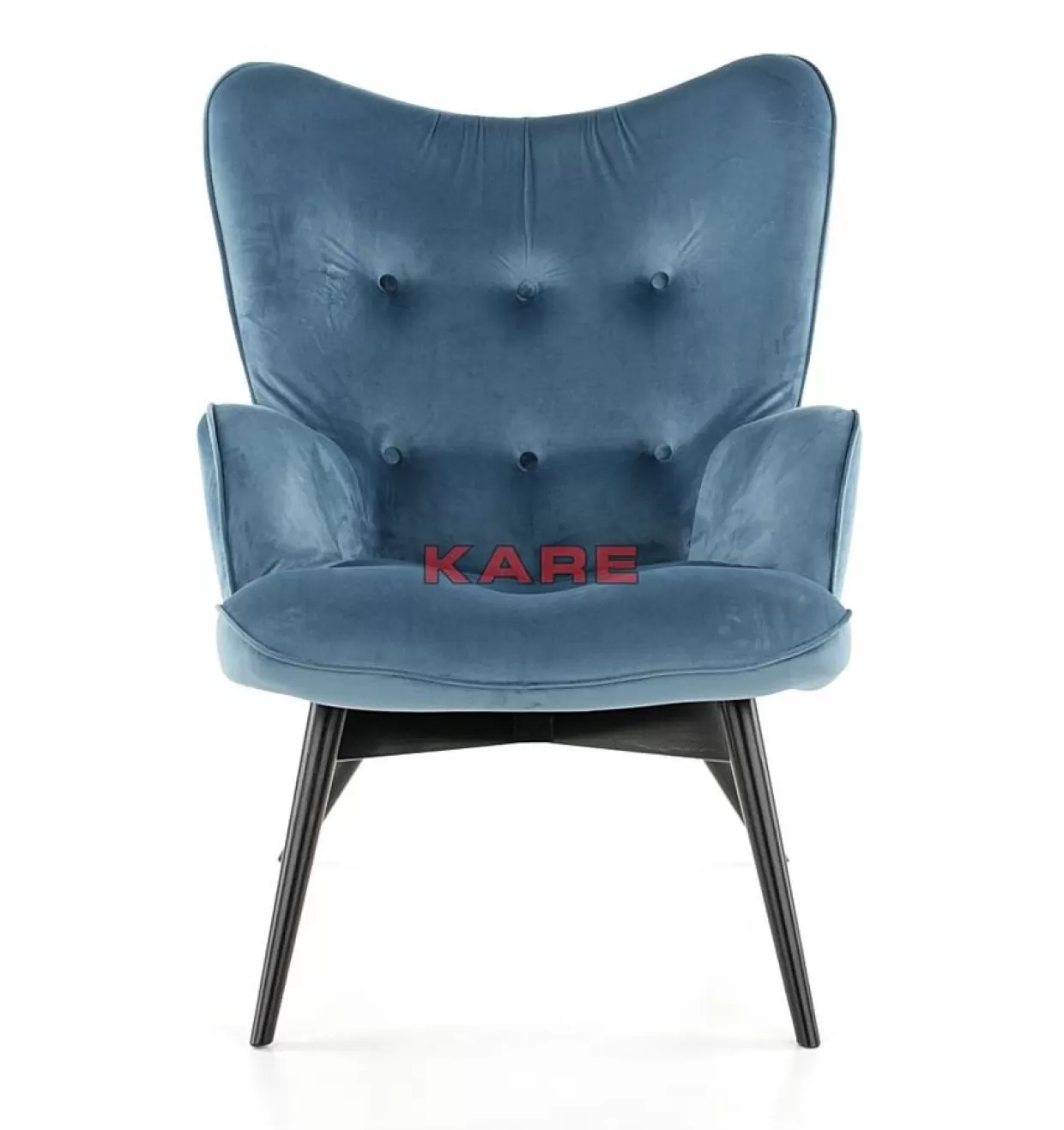 KARE Design Sessel | Sessel Black Vicky Velvet Petrol