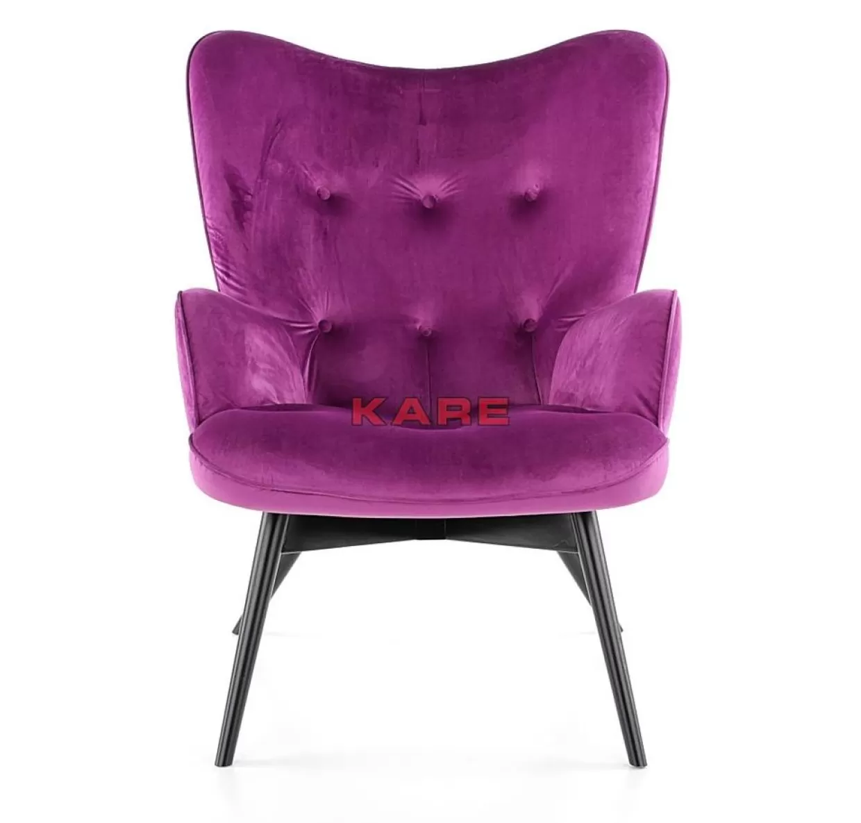 KARE Design Sessel | Sessel Black Vicky Velvet Purple