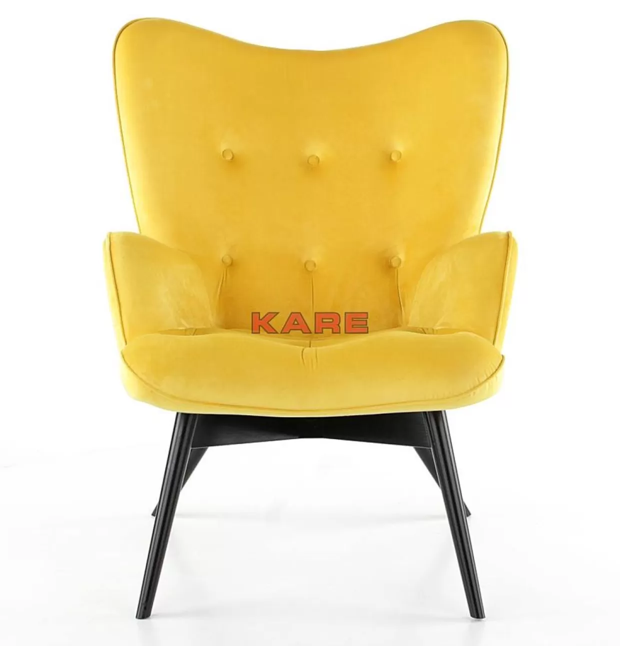 KARE Design Sessel | Sessel Black Vicky Velvet Yellow