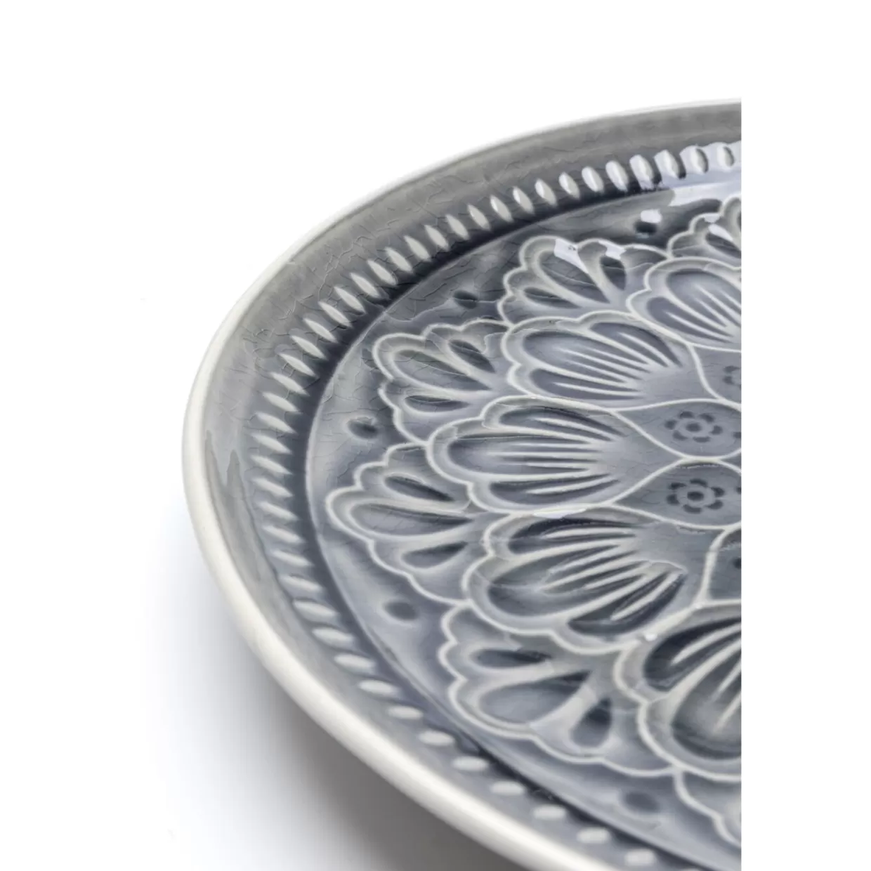 KARE Design Geschirr & Tischaccessoires | Teller Sicilia Mandala Grau O27Cm