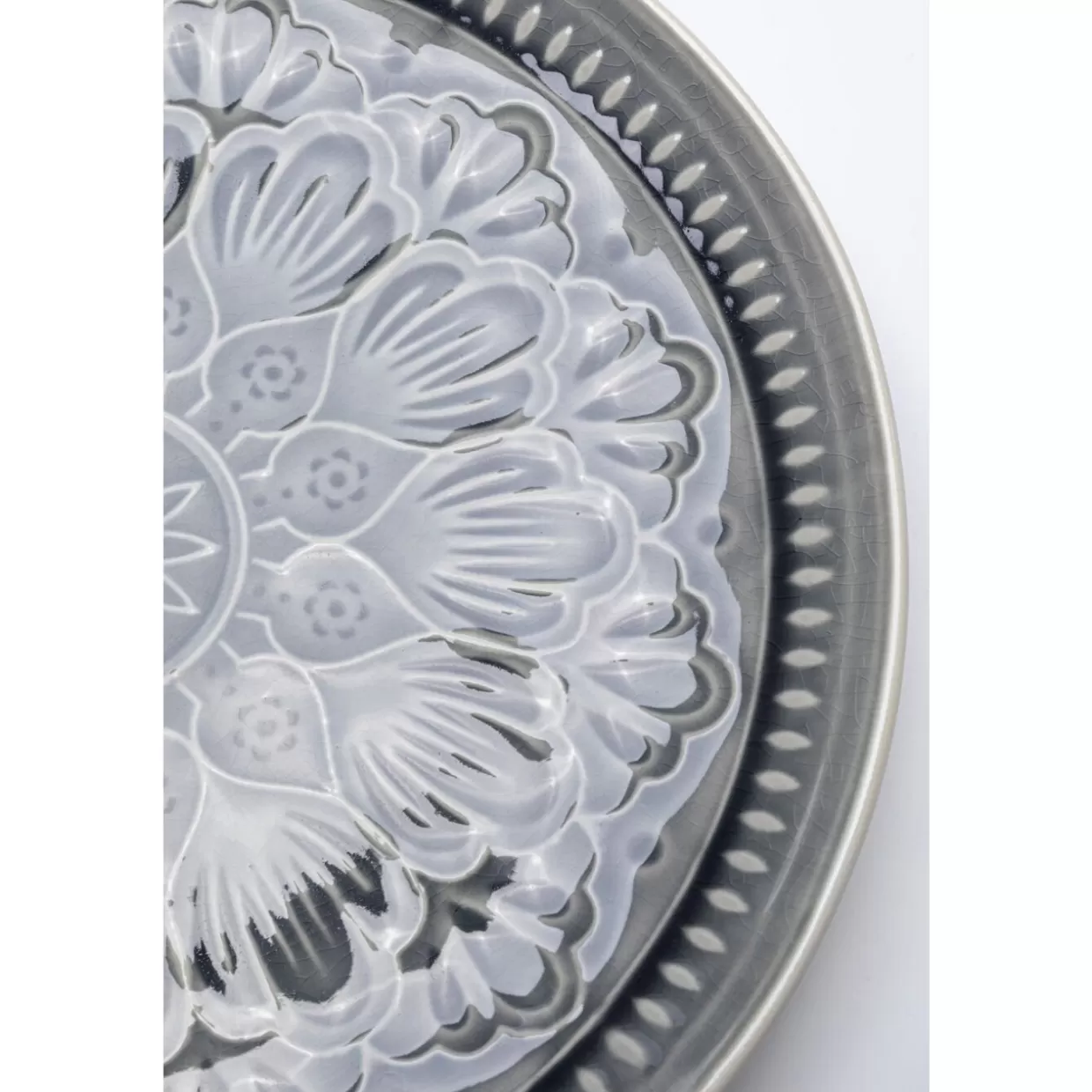 KARE Design Geschirr & Tischaccessoires | Teller Sicilia Mandala Grau O27Cm