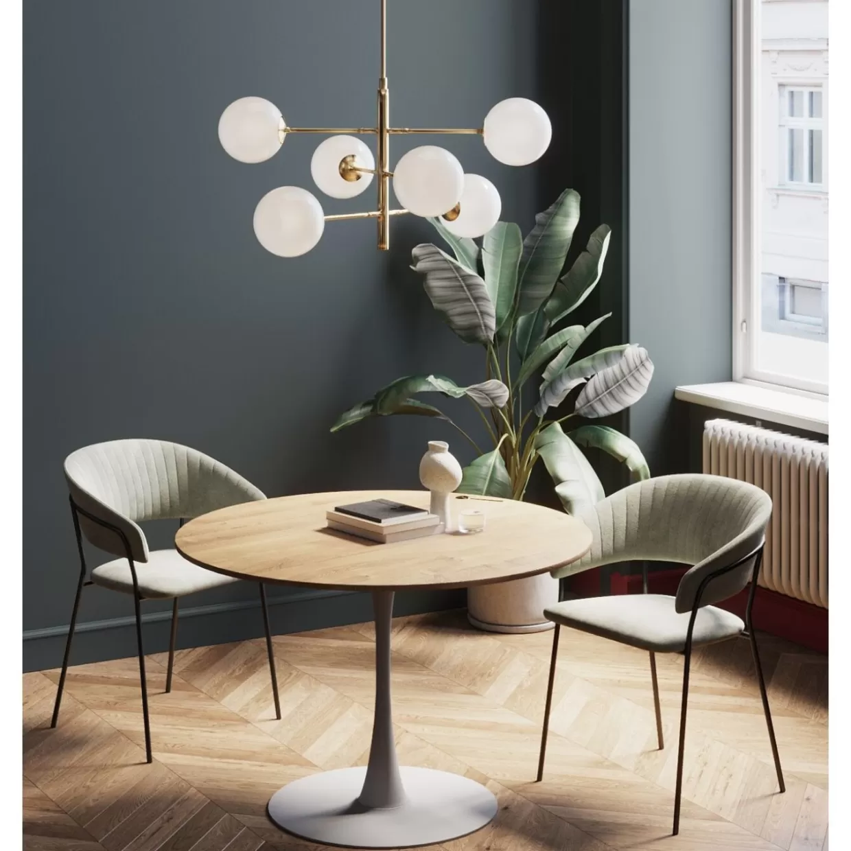 KARE Design Tische | Tisch Schickeria Eiche Weis O110Cm