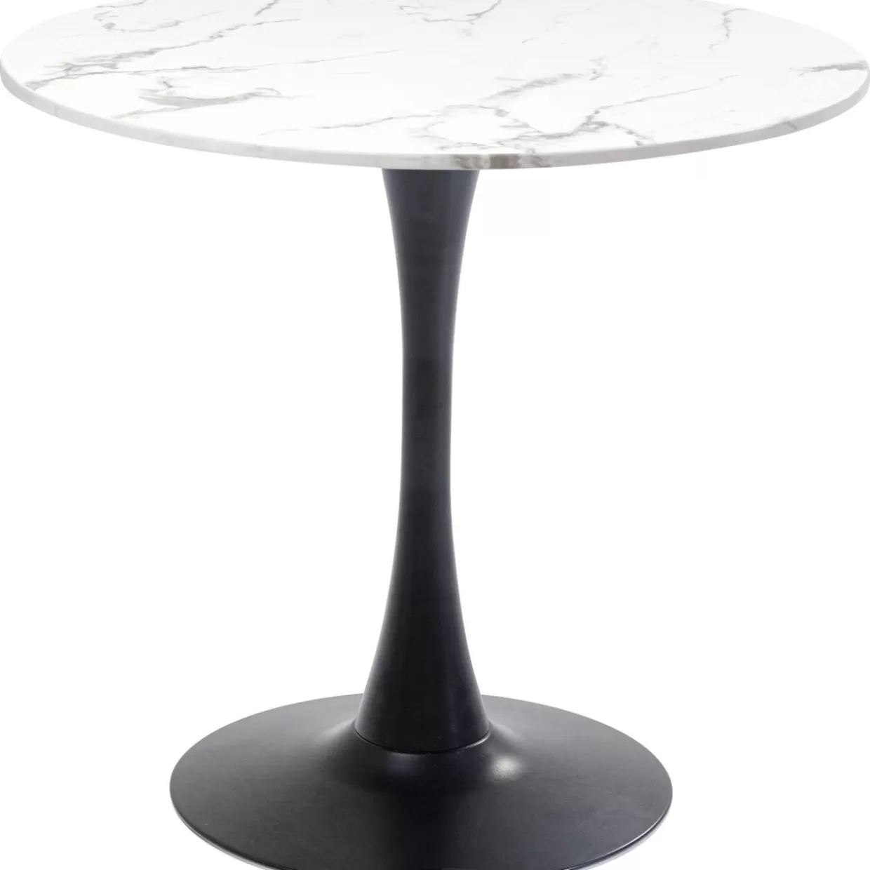 KARE Design Tische | Tisch Schickeria Marmor Weis Schwarz O80Cm
