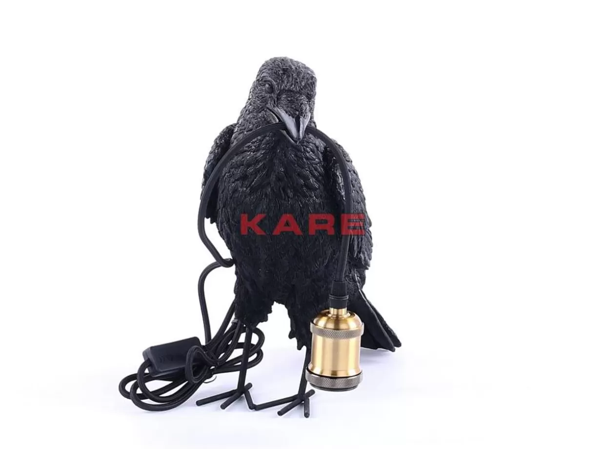 KARE Design Tischleuchten | Tischleuchte Animal Crow Matt Schwarz