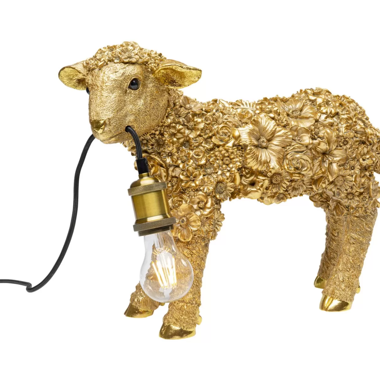 KARE Design Tischleuchten | Tischleuchte Animal Flower Sheep Gold 36Cm