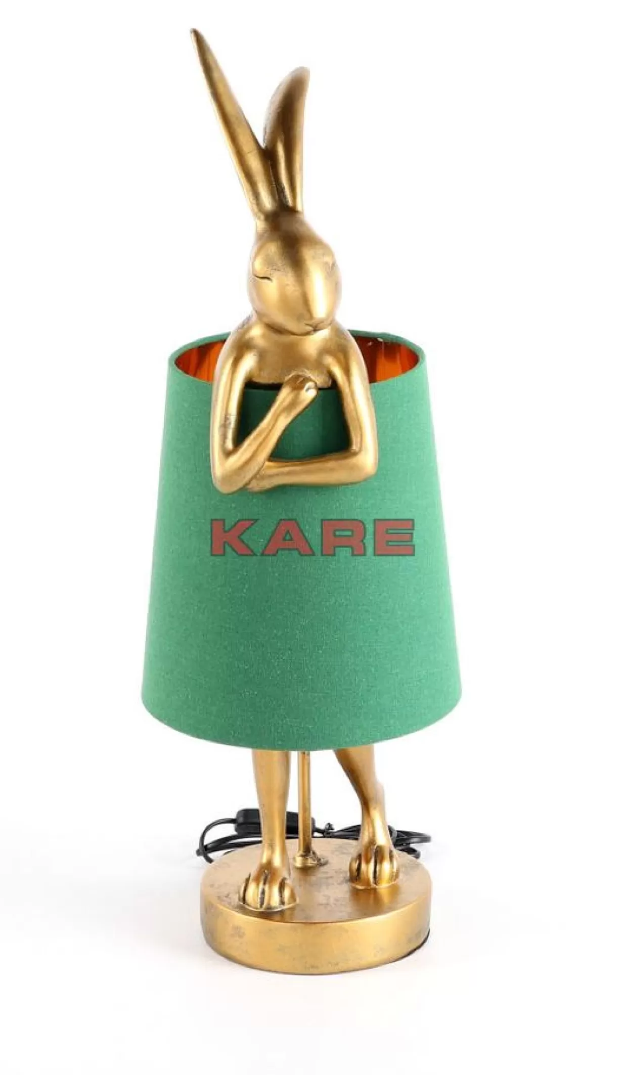 KARE Design Tischleuchten | Tischleuchte Animal Rabbit Gold/Grun 68Cm