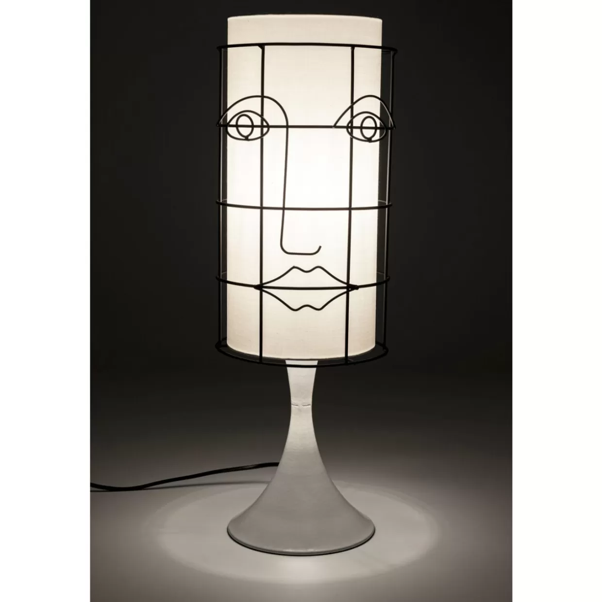 KARE Design Tischleuchten | Tischleuchte Grid Face Weis 60Cm