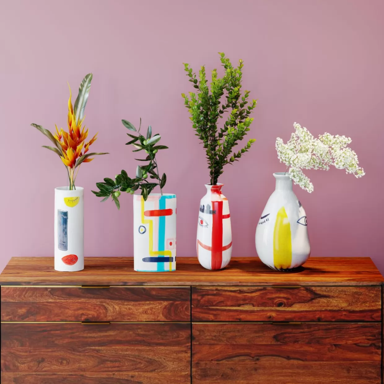KARE Design Vasen | Vase Art Face Colore 33