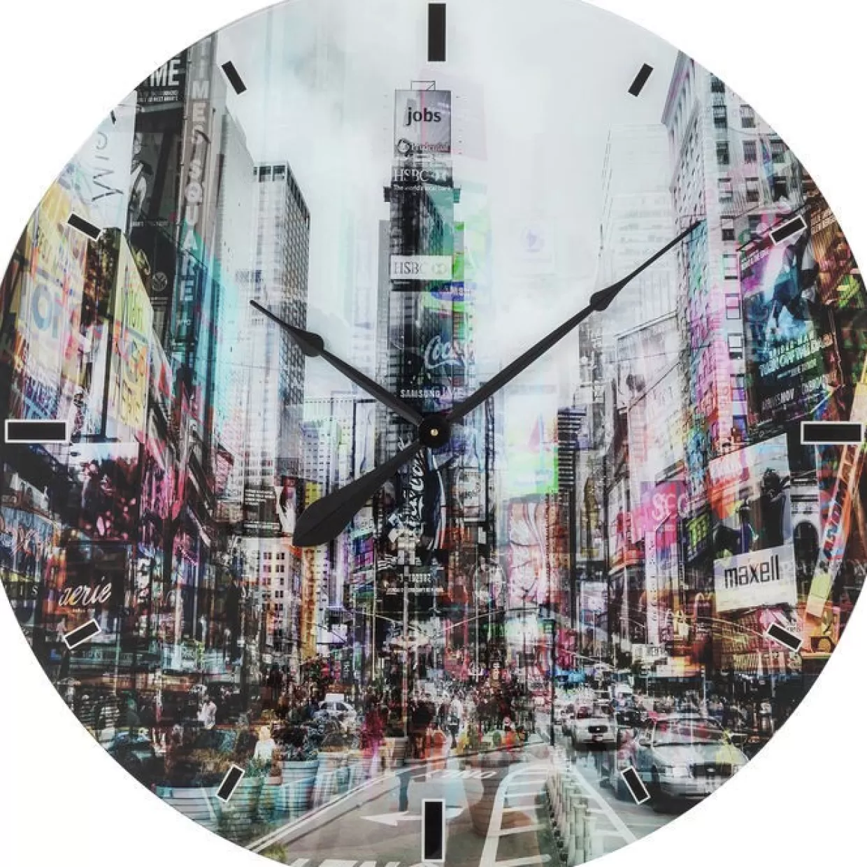 KARE Design Uhren | Wanduhr Glas Times Square O80Cm