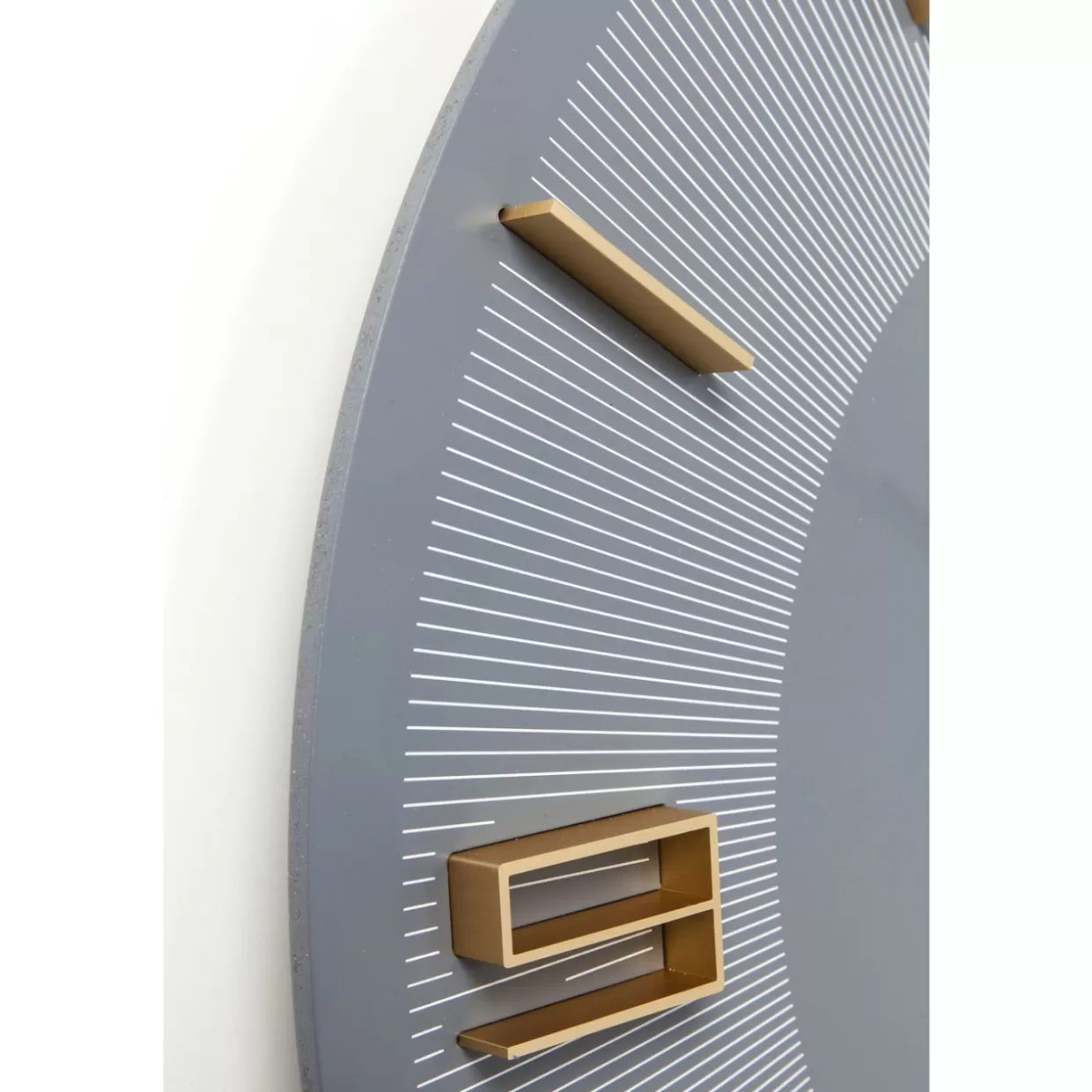 KARE Design Uhren | Wanduhr Leonardo Grau/Gold