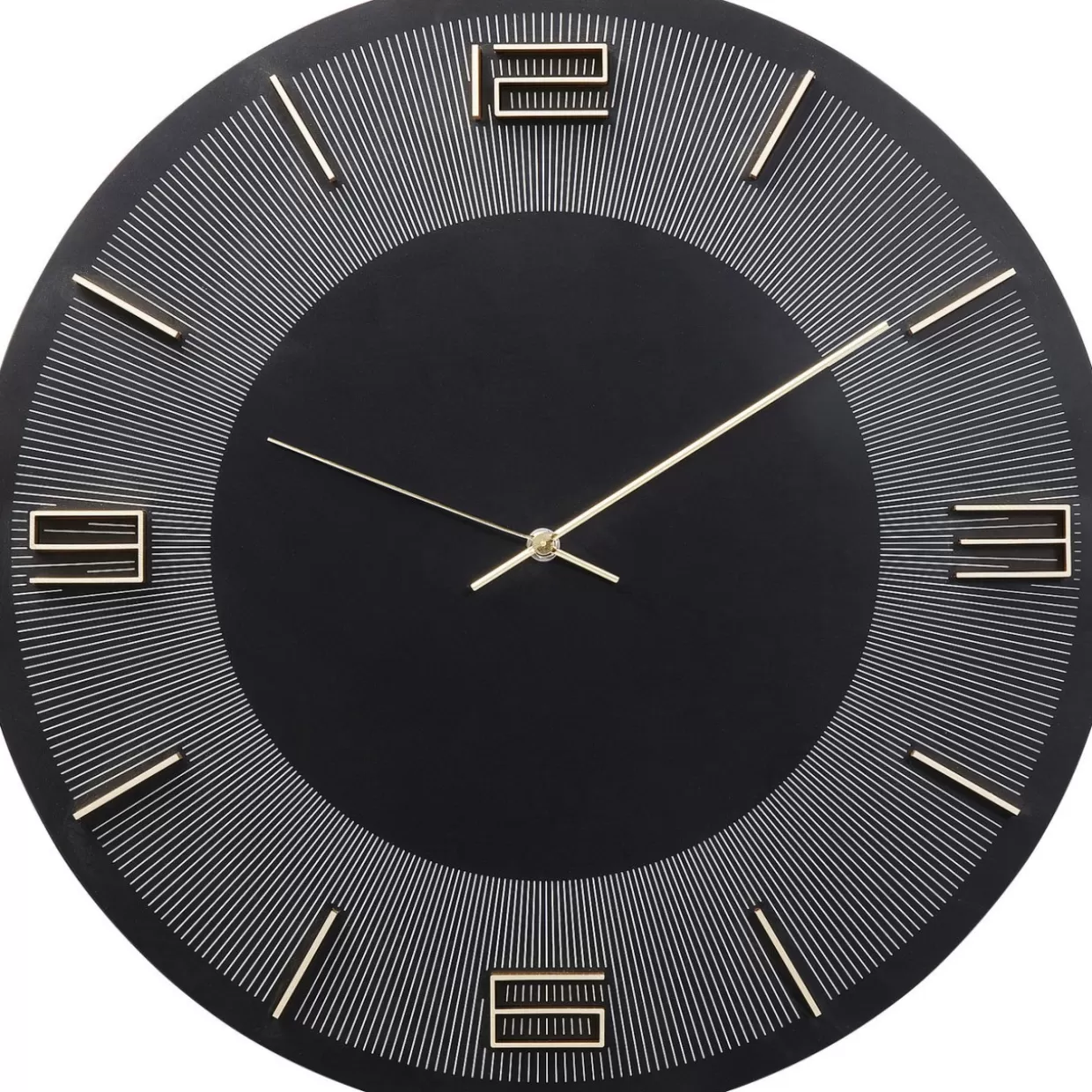 KARE Design Uhren | Wanduhr Leonardo Schwarz/Gold 50