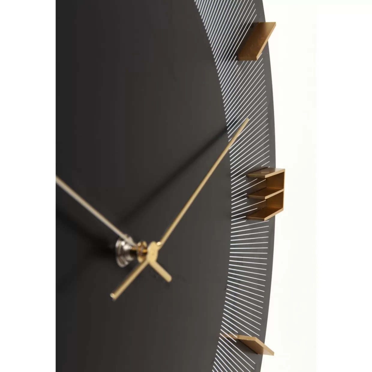KARE Design Uhren | Wanduhr Leonardo Schwarz/Gold 50